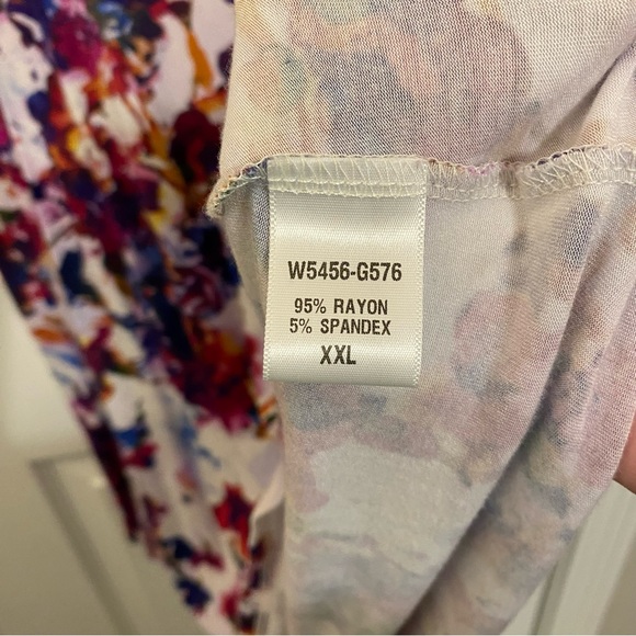 Loveappella Stitch Fix Floral Print Jersey Knit Stretchy Tank Top Size XXL - Picture 5 of 6